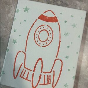 Coral Rocket Canvas Art (8 by 10)